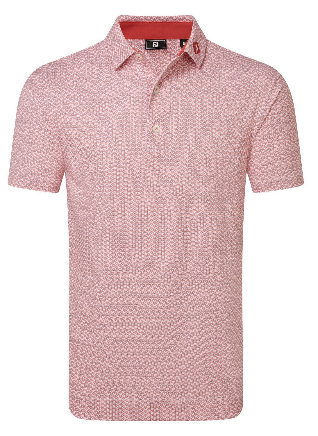 FootJoy Scallop Geo Pique męskie polo, nantucket red