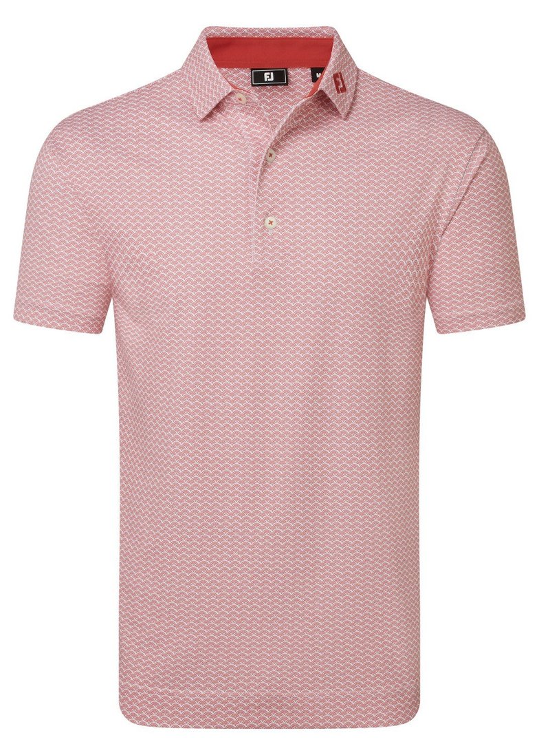 FootJoy Scallop Geo Pique męskie polo, nantucket red