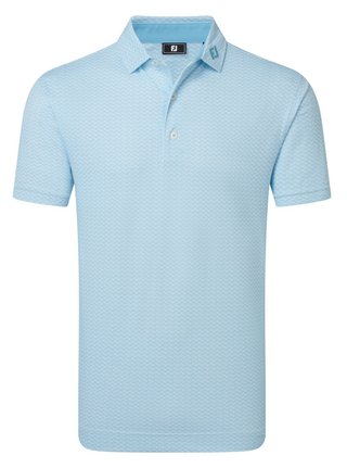 FootJoy Scallop Geo Pique męskie polo, blue reef