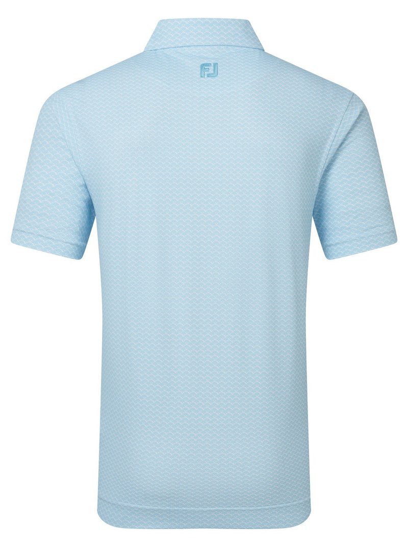 FootJoy Scallop Geo Pique męskie polo, blue reef