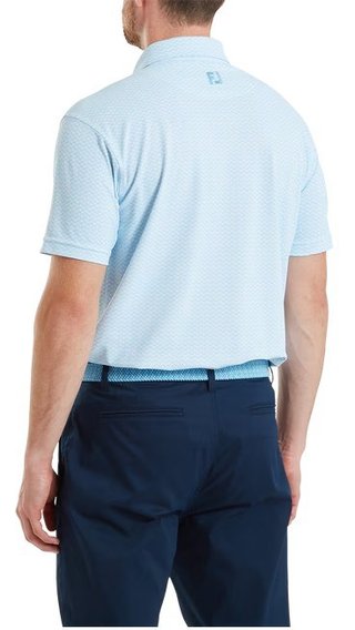 FootJoy Scallop Geo Pique męskie polo, blue reef