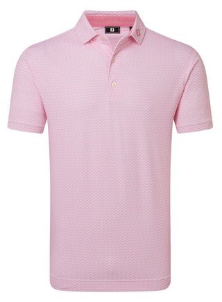 FootJoy Scallop Geo Pique męskie polo, pink pop