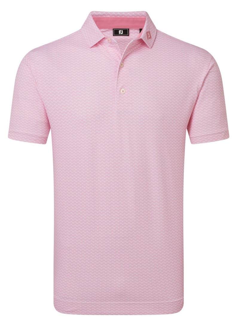 FootJoy Scallop Geo Pique męskie polo, pink pop