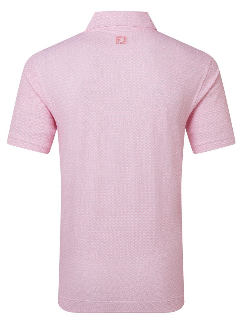 FootJoy Scallop Geo Pique męskie polo, pink pop