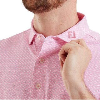 FootJoy Scallop Geo Pique męskie polo, pink pop