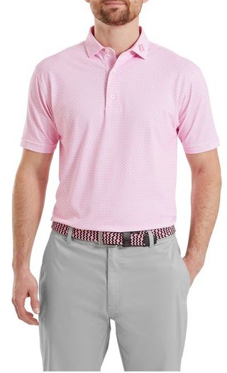 FootJoy Scallop Geo Pique męskie polo, pink pop