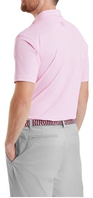 FootJoy Scallop Geo Pique męskie polo, pink pop