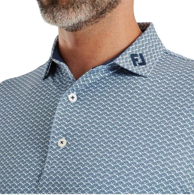 FootJoy Scallop Geo Pique męskie polo, navy