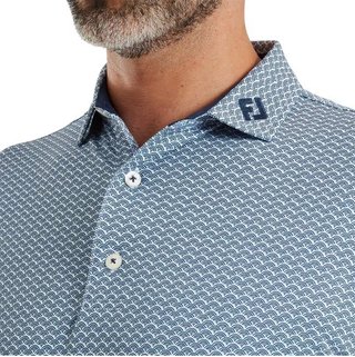 FootJoy Scallop Geo Pique męskie polo, navy