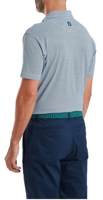 FootJoy Scallop Geo Pique męskie polo, navy