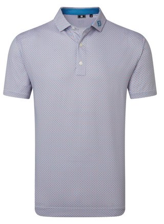 FootJoy Nautical Flag Print Lisle męskie polo, nantucket red/coastal blue