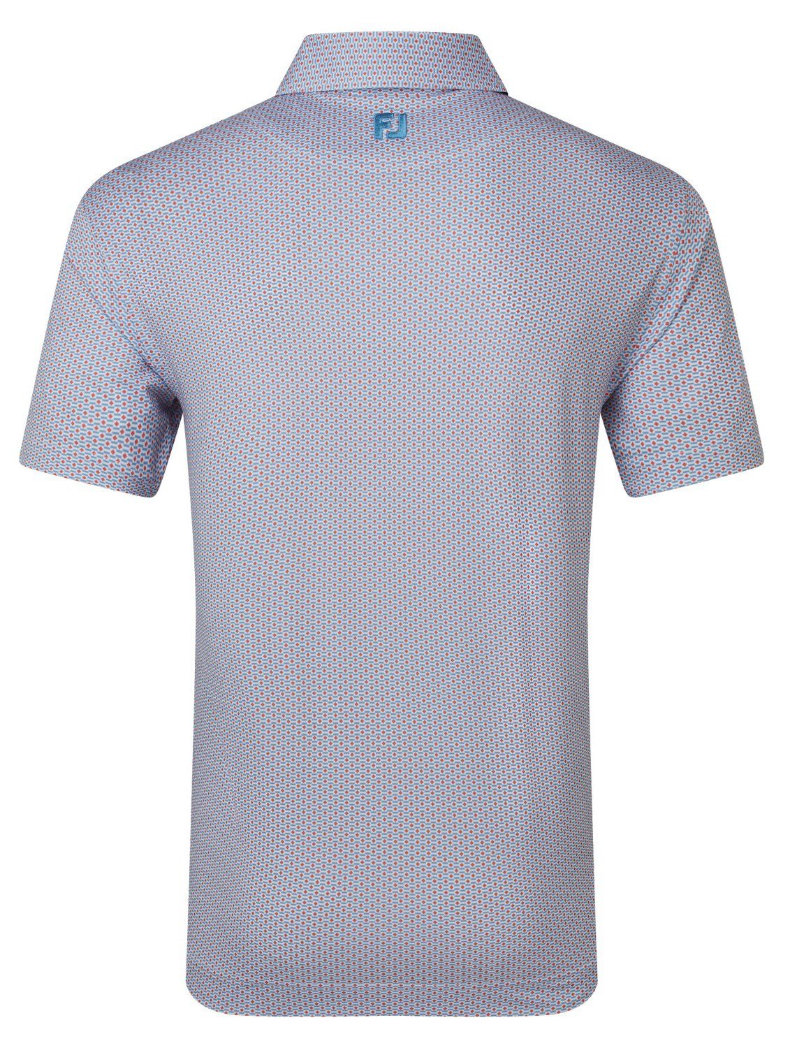FootJoy Nautical Flag Print Lisle męskie polo, nantucket red/coastal blue
