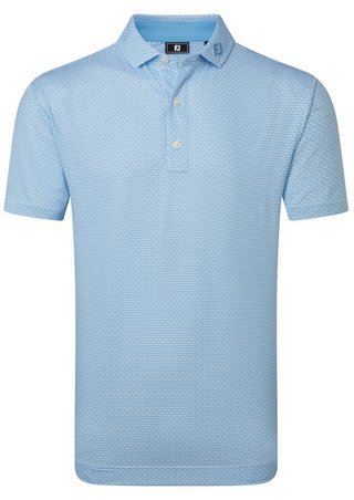 FootJoy Nautical Flag Print Lisle męskie polo, blue reef/deep reef