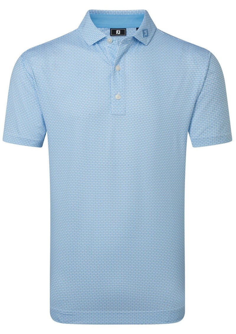 FootJoy Nautical Flag Print Lisle męskie polo, blue reef/deep reef