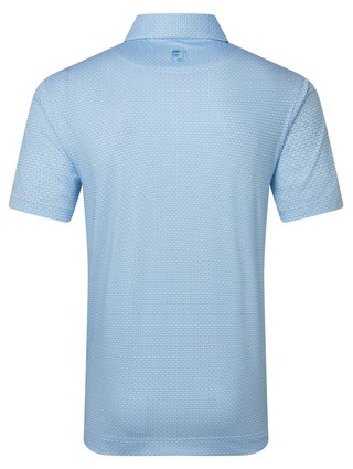 FootJoy Nautical Flag Print Lisle męskie polo, blue reef/deep reef