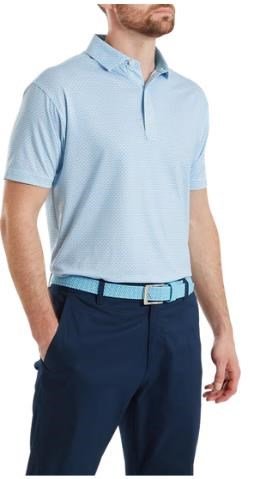 FootJoy Nautical Flag Print Lisle męskie polo, blue reef/deep reef