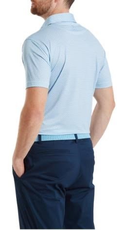FootJoy Nautical Flag Print Lisle męskie polo, blue reef/deep reef