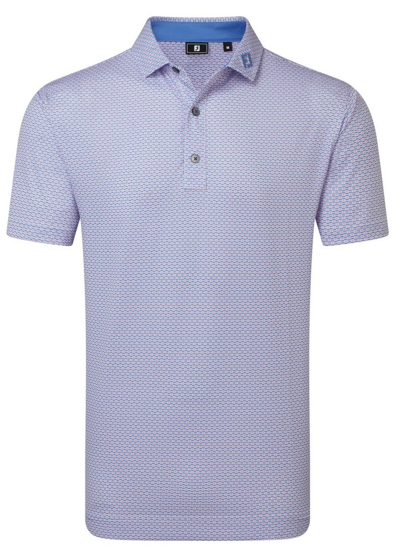 FootJoy Nautical Flag Print Lisle męskie polo, pink pop/vivid violet