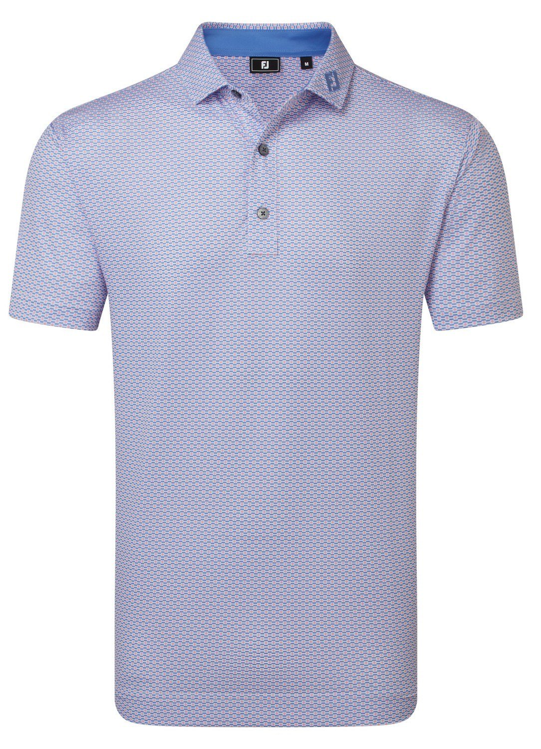 FootJoy Nautical Flag Print Lisle męskie polo, pink pop/vivid violet