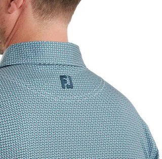 FootJoy Nautical Flag Print Lisle męskie polo, field green/navy