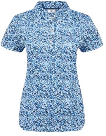 FootJoy Cap Sleeve Lisle damskie polo, navy floral print
