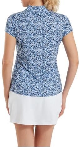 FootJoy Cap Sleeve Lisle damskie polo, navy floral print