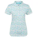 FootJoy Cap Sleeve Lisle damskie polo, tile blue floral print