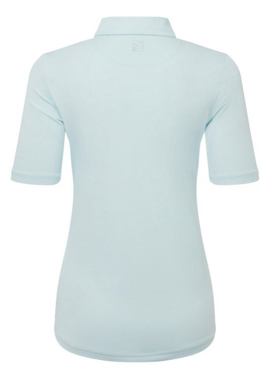 FootJoy Half Sleeve Ruched Lisle damskie polo, glacial blue