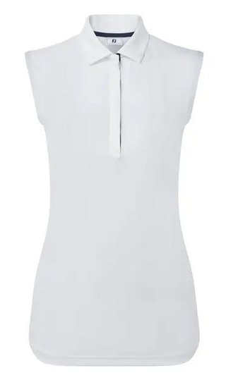 FootJoy Sleeveless Lisle damskie polo, białe