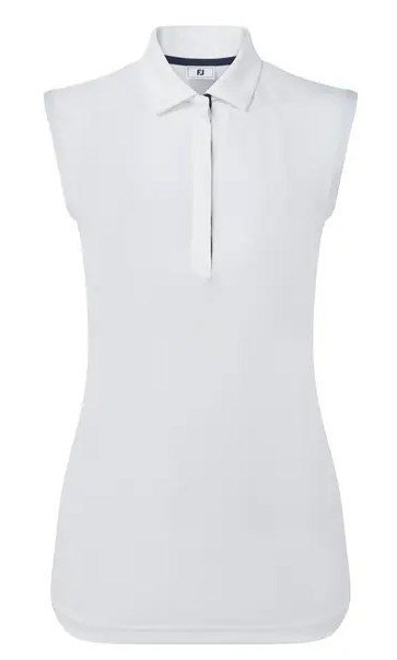 FootJoy Sleeveless Lisle damskie polo, białe