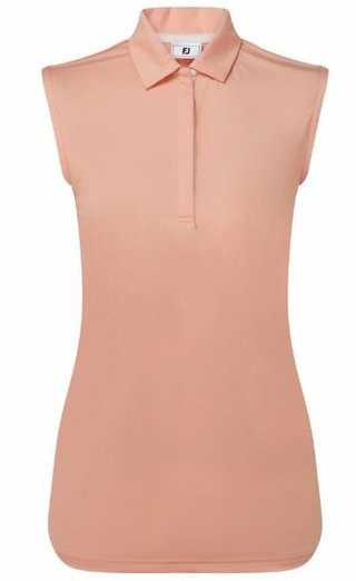 FootJoy Sleeveless Lisle damskie polo, desert peach
