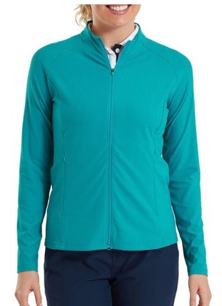 FootJoy Full-Zip Rib Midlayer damska bluza, tite blue