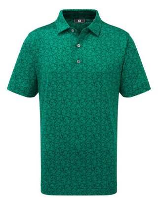 Footjoy Painted Floral Lisle dziecięce polo, field green
