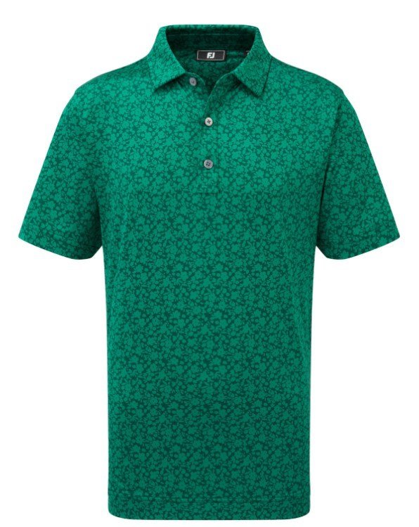 Footjoy Painted Floral Lisle dziecięce polo, field green