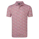 FootJoy Meadow Print Lisle męskie polo, nantucket red/hambray/coastal blue