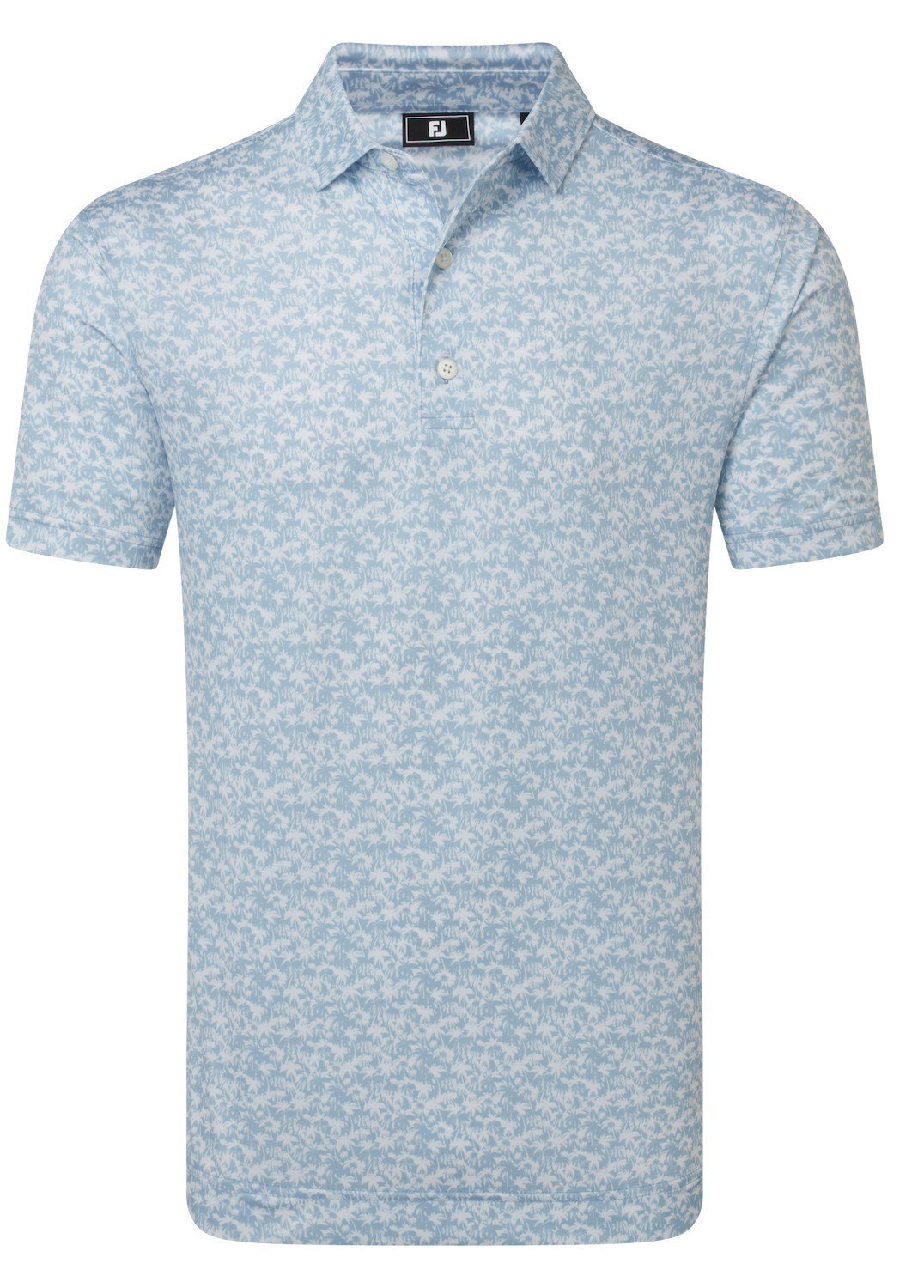 FootJoy Hidden Palm Print Lisle męskie polo, chambray/white