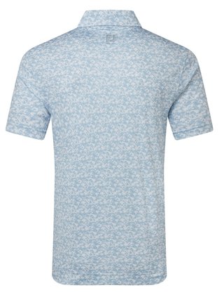 FootJoy Hidden Palm Print Lisle męskie polo, chambray/white