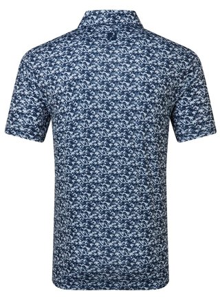 FootJoy Hidden Palm Print Lisle męskie polo, biało/granatowe