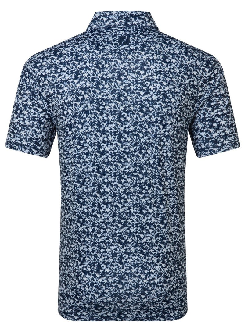 FootJoy Hidden Palm Print Lisle męskie polo, biało/granatowe