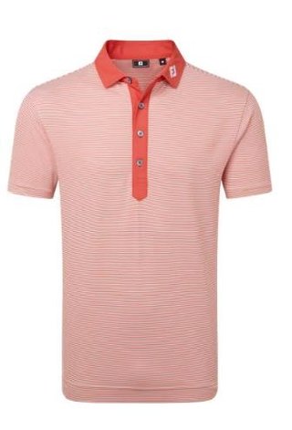 FootJoy Feeder Stripe Pique męskie polo, nantucket red