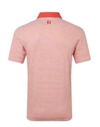 FootJoy Feeder Stripe Pique męskie polo, nantucket red