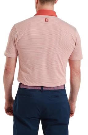 FootJoy Feeder Stripe Pique męskie polo, nantucket red