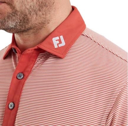 FootJoy Feeder Stripe Pique męskie polo, nantucket red