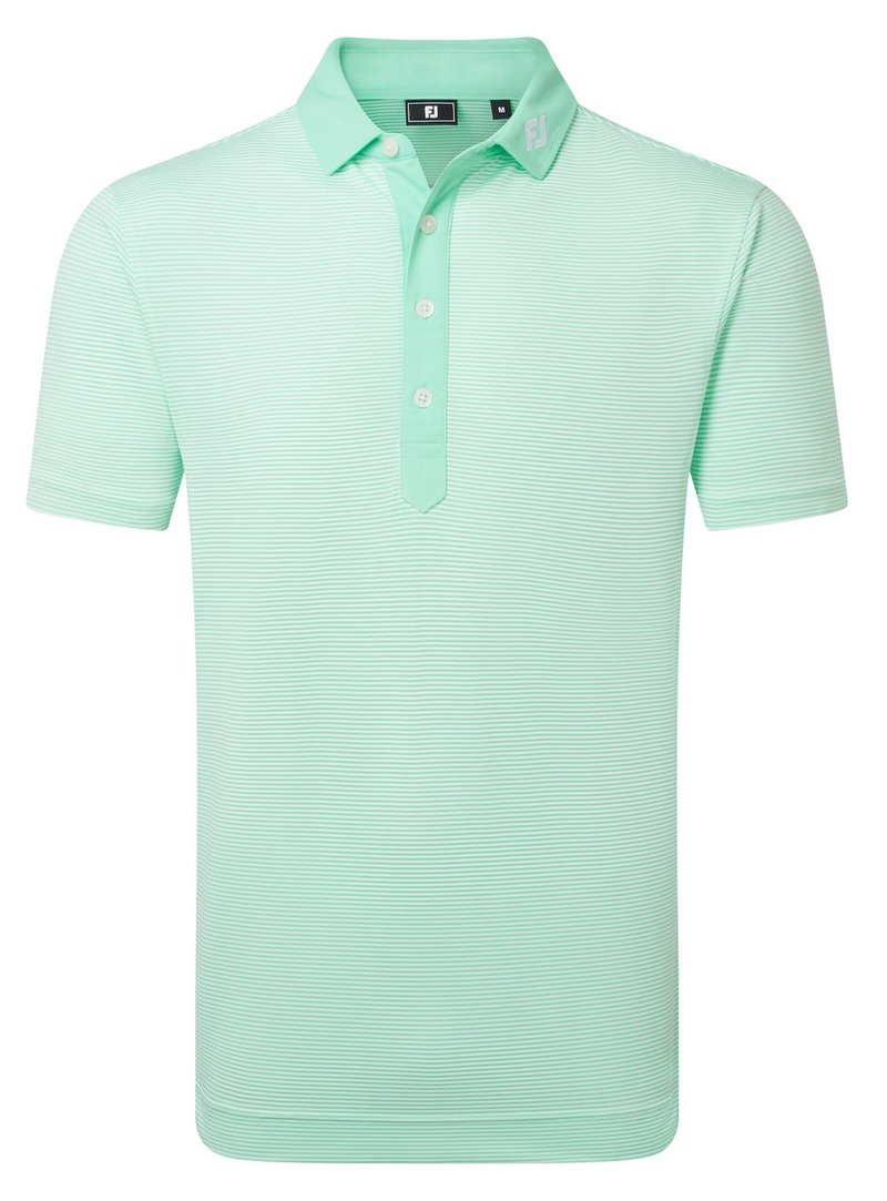 FootJoy Feeder Stripe Pique męskie polo, sea glass