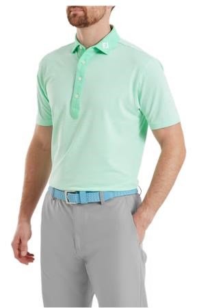 FootJoy Feeder Stripe Pique męskie polo, sea glass