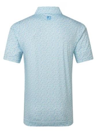 FootJoy Surfs Up Print Lisle męskie polo, deep reef/white/sea glass/blue reef