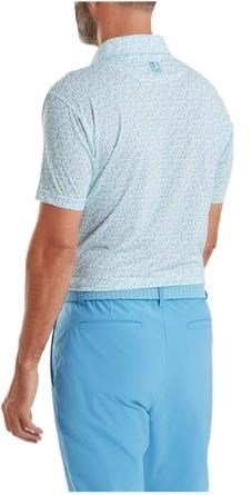 FootJoy Surfs Up Print Lisle męskie polo, deep reef/white/sea glass/blue reef