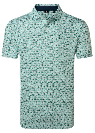 FootJoy Surfs Up Print Lisle męskie polo, field green/white/sunshine/navy