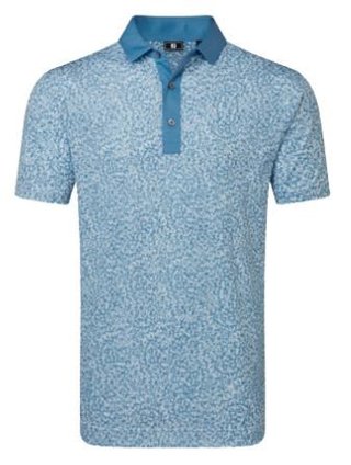 FootJoy Condensed Camo Print Lisle męskie polo, white/chambray/coastal blue