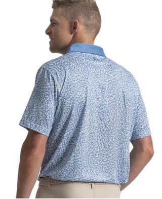 FootJoy Condensed Camo Print Lisle męskie polo, white/chambray/coastal blue